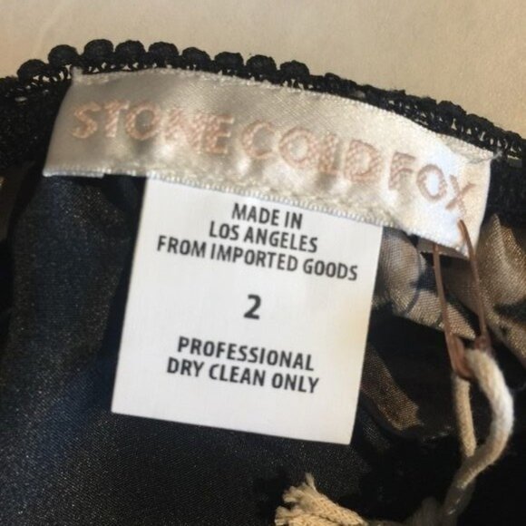 Stone Cold Fox Black Floral Bikini Set Size 2 NWT Adjustable Straps & Lace Trim - Picture 5 of 5